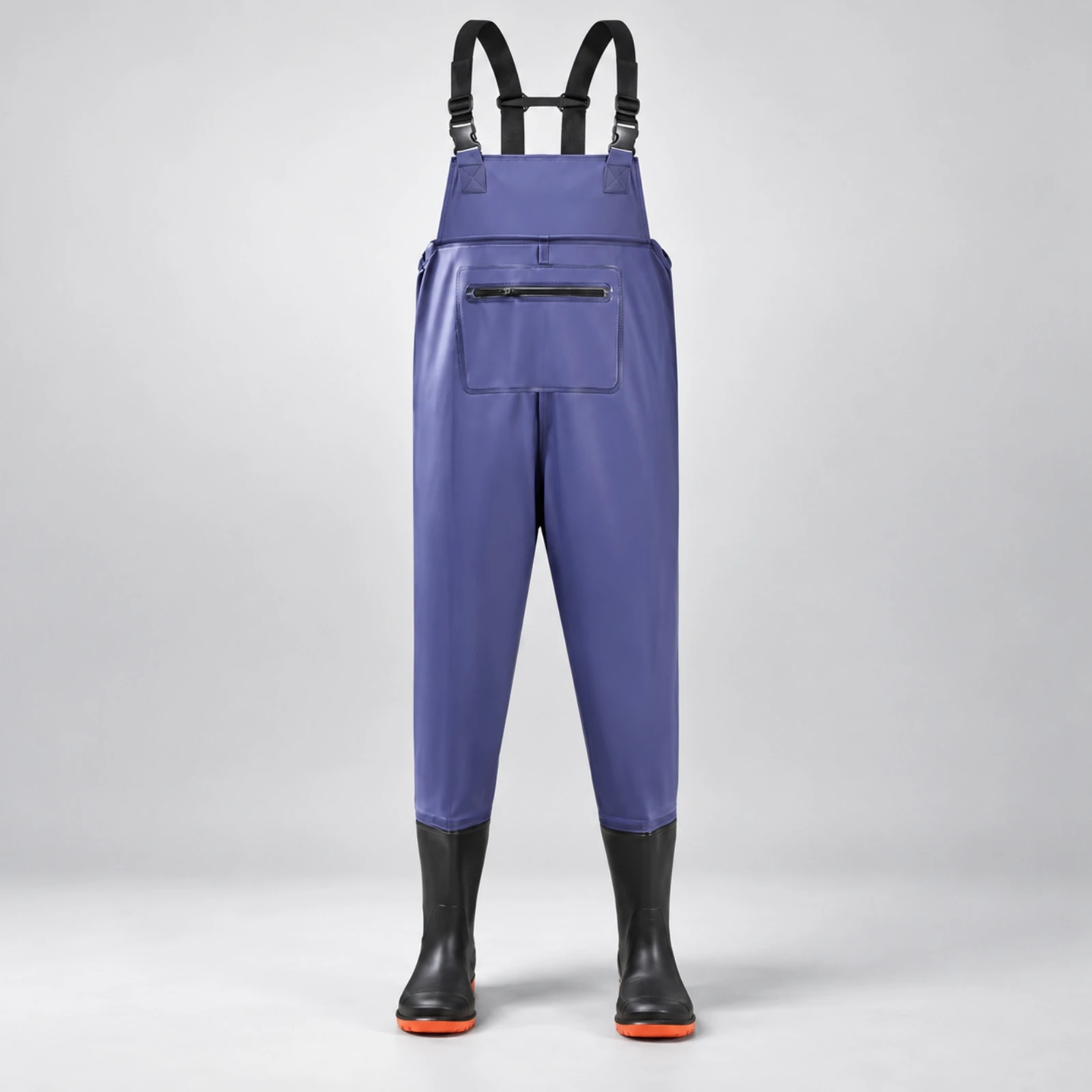 Wading Suit Adjustable Chest Wader with Integrated Rubber Boots for Fishermen, Farming, Aquaculture Work