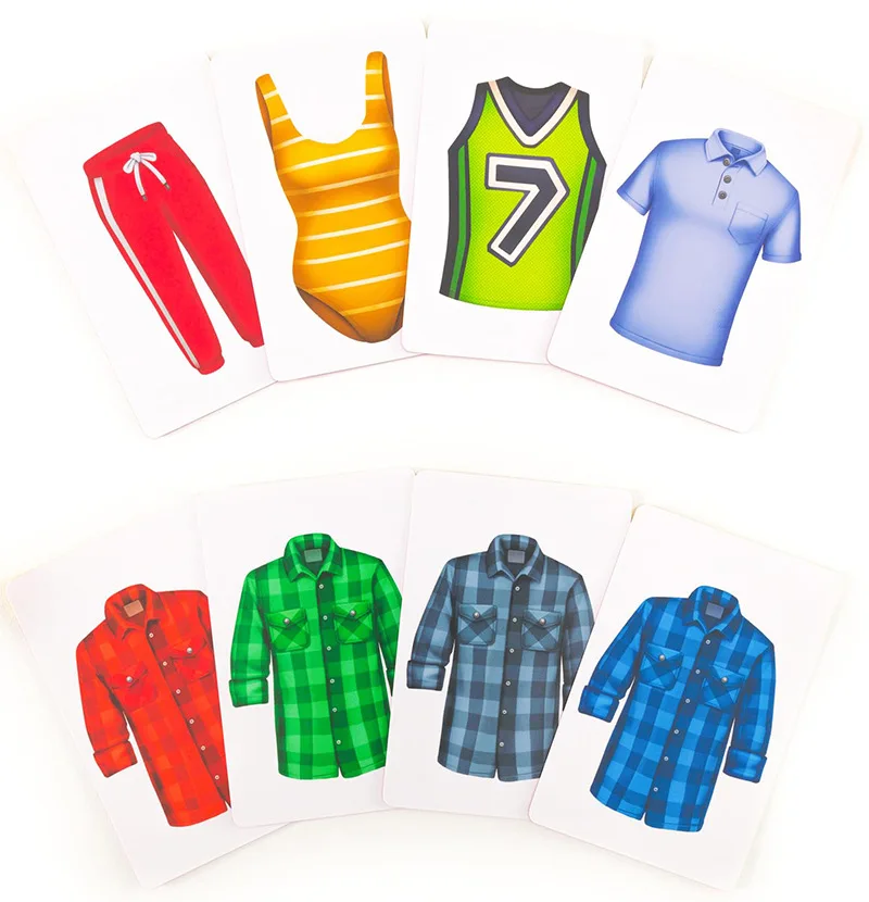 Stacking Card Game Entertaining Clothing Cards Folding Clothes Poker Piles Games for Family Gatherings Holiday Entertainment view 6