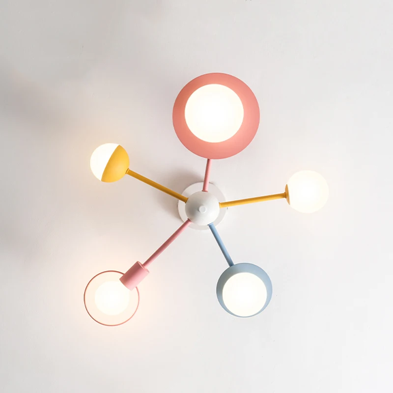 Nordic Chandelier Children Bedroom Glass Lampshade Cartoon LED Child Lamp for Girl Boy Kids Princess Room Kitchen Lighting