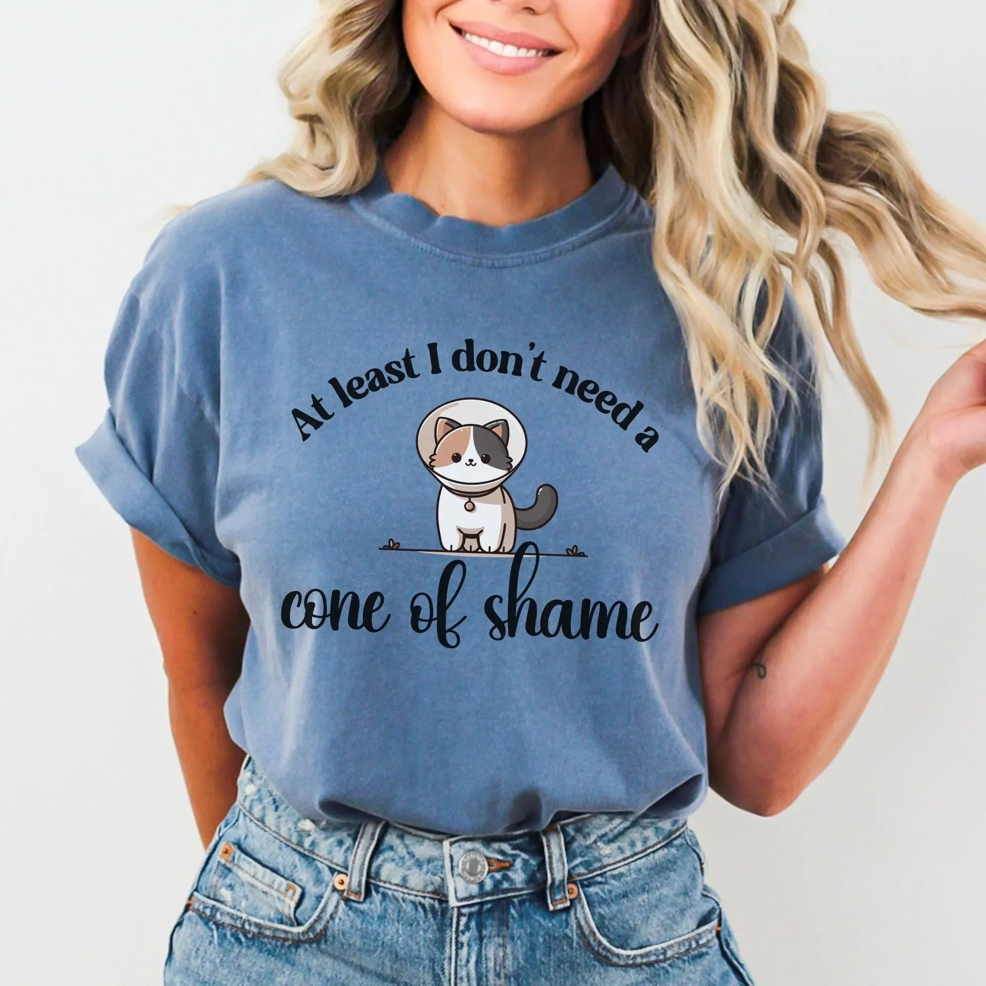 Post Hysterectomy T Shirt At Least I Don Have To Wear A Cone of Shame Cat Lover Surgery Party