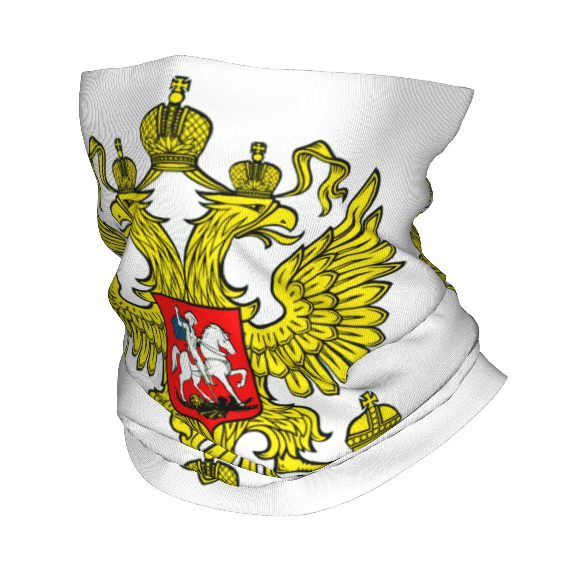 New Russia Coat Of Arms Red Emblem Imperial Eagle Bandana Neck Gaiter Hiking Running Wrap Scarf Balaclava Warmer Face Scarf Cove