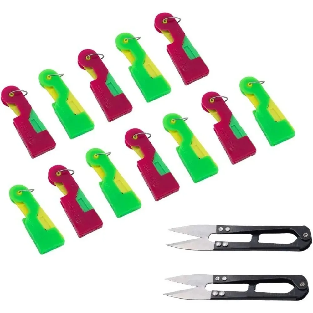 

30 Pcs Automatic Iron Sewing Needle Devices Threaders and 2 Pcs U-Shape Steel Mixed Thread Guide Tool Sets