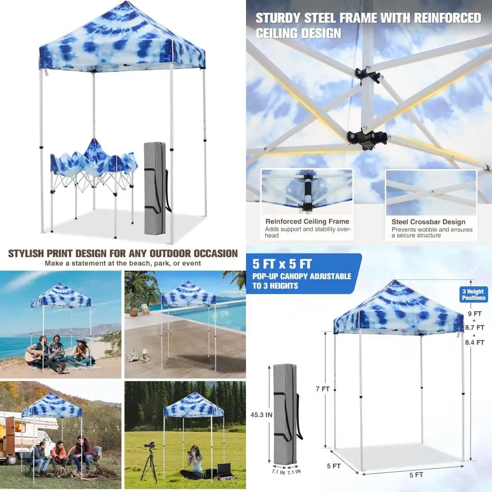 

Мгновенная уличная палатка с навесом 5x5, простая установка, складное укрытие, прямая краска для ног, синяя для выдвижных мероприятий