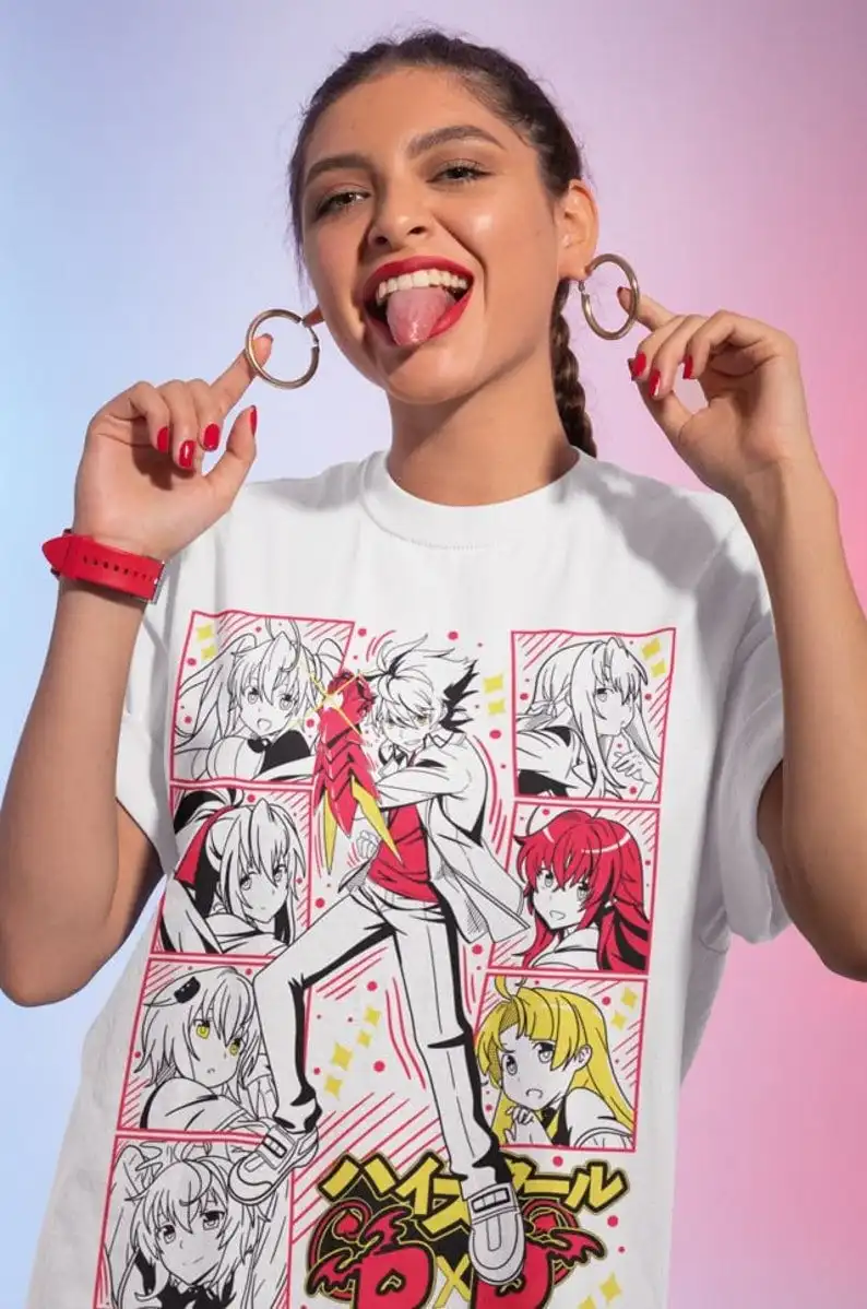 Unisex Rias DxD Anime T-Shirt, Manga Waifu Shirt