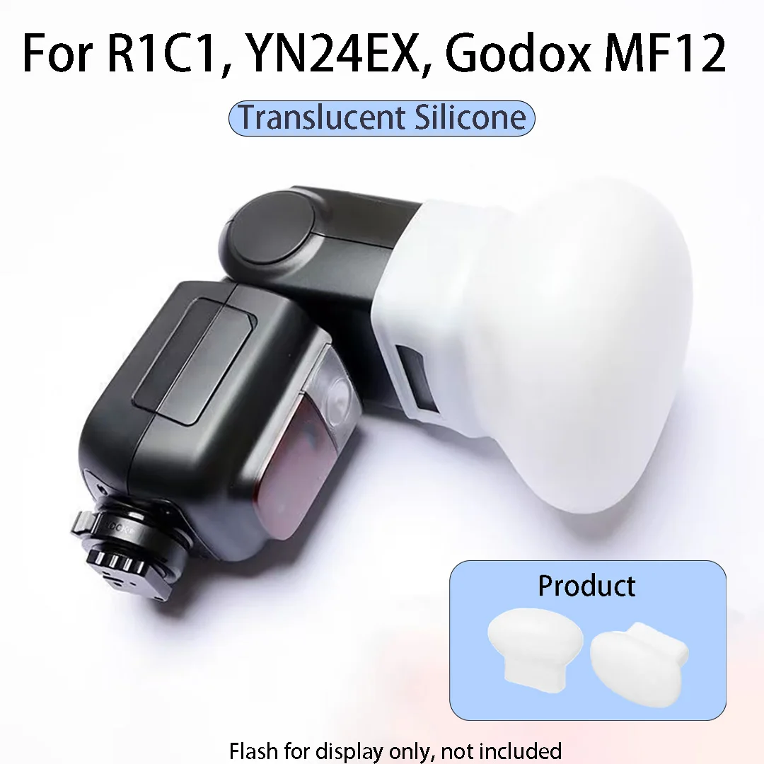 Macro Flash Light Softbox Cover, 2Pcs Silicone Dental Diffuser, Natural Soft Light for Oral Photography