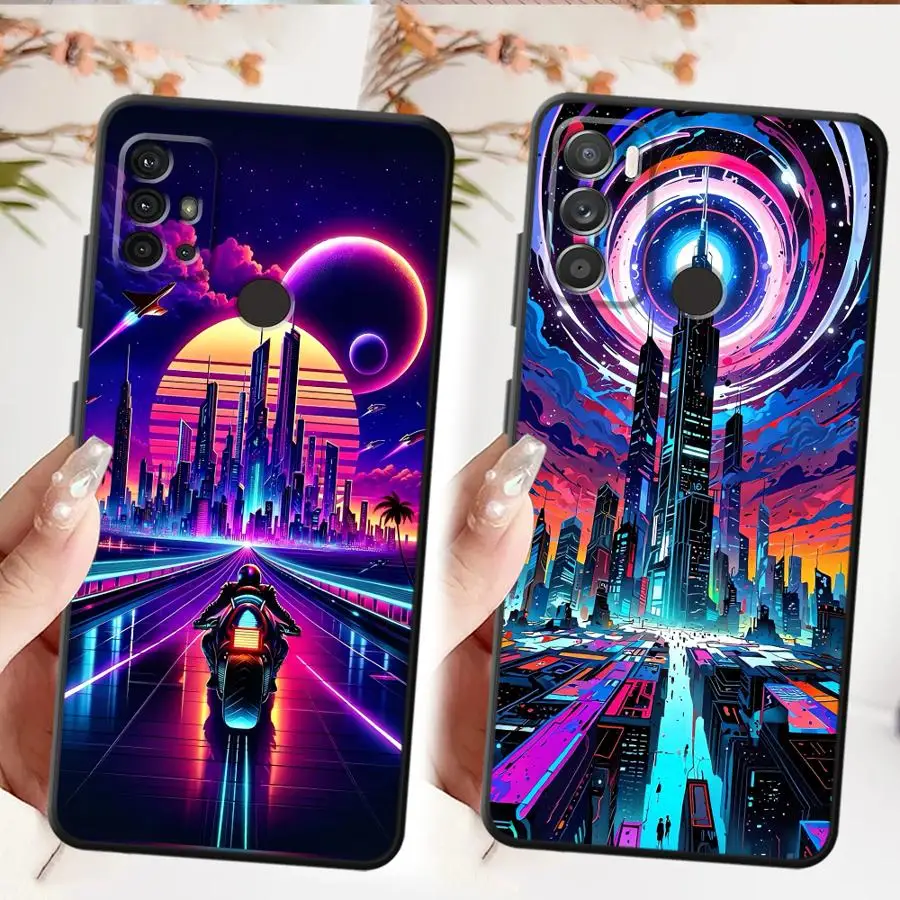 حافظة لهاتف Moto X30 Pro S30 Pro Edge 20 30 SCI-FI City