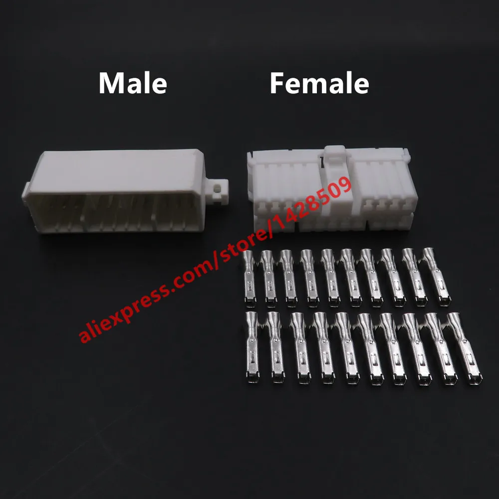 1 Set 20 Pin Electrical Auto Wiring Wire Connector Female Male Cable Connectors 174936-1 368511-1 175785-1