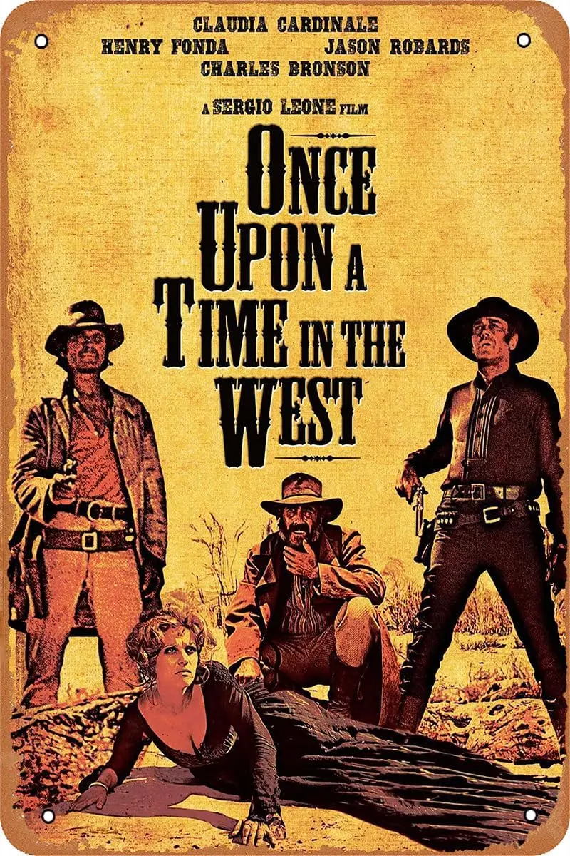 Vintage Tin Sign West Cowboy Once Upon a Time in the West Movie Poster for Cafe Bar Man Cave Garage Home Wall Art Decor Gift Ret