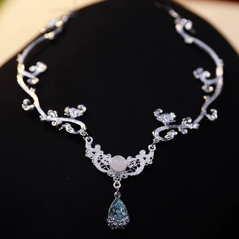 Hanfu forehead chain [Tianyin Fan] ancient style headwear for girls, alloy gold exotic style, super fairy water droplet headband
