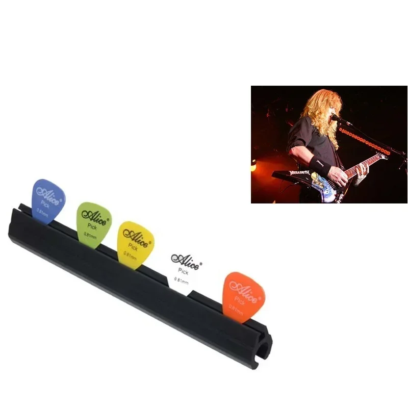 A010D Guitar Bass Pick Holder Hold 5 Pcs Picks Clip On Microphone Mic Stand On Stage