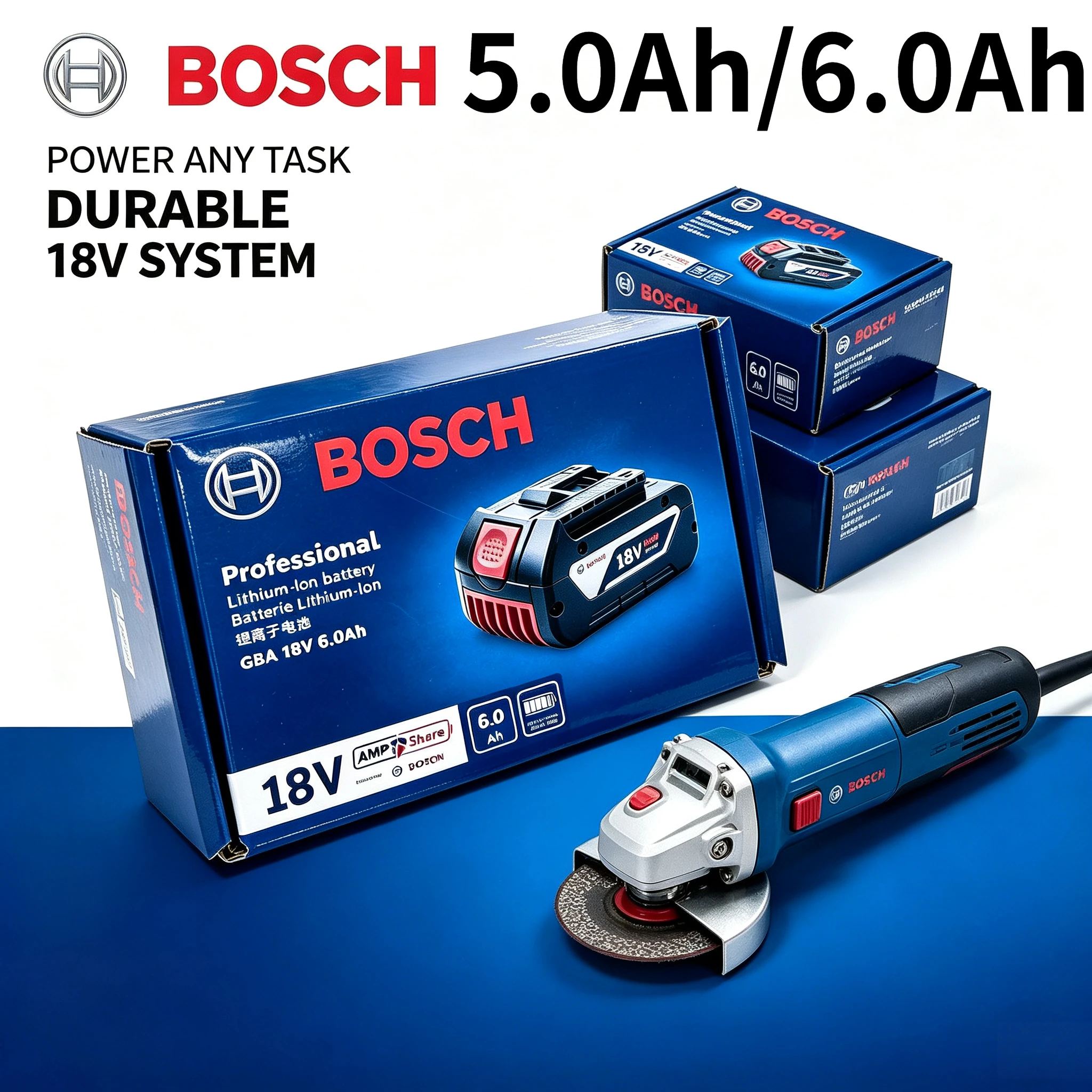 2026 100% Bosch 18V Battery,5.0Ah 6.0Ah Backup Batteries, Draadloze Professional System, BAT609 BAT618 GBA18V80 Tools+charger