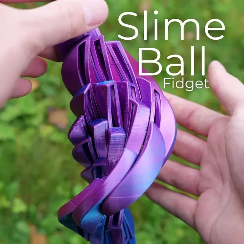 3D Printed Slime Ball Fidget Toy Twistsphere Gear Design Liquid Flow Anxiety Relief Office Toy with Rotating Ball