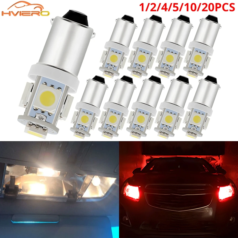1/2/4/5/10Pcs BA9S 5SMD 5050 Car Side Marker Lamp White Red Auto Led Bulb Brake Turn Signal Wedge Dome Reading Light Waterproof
