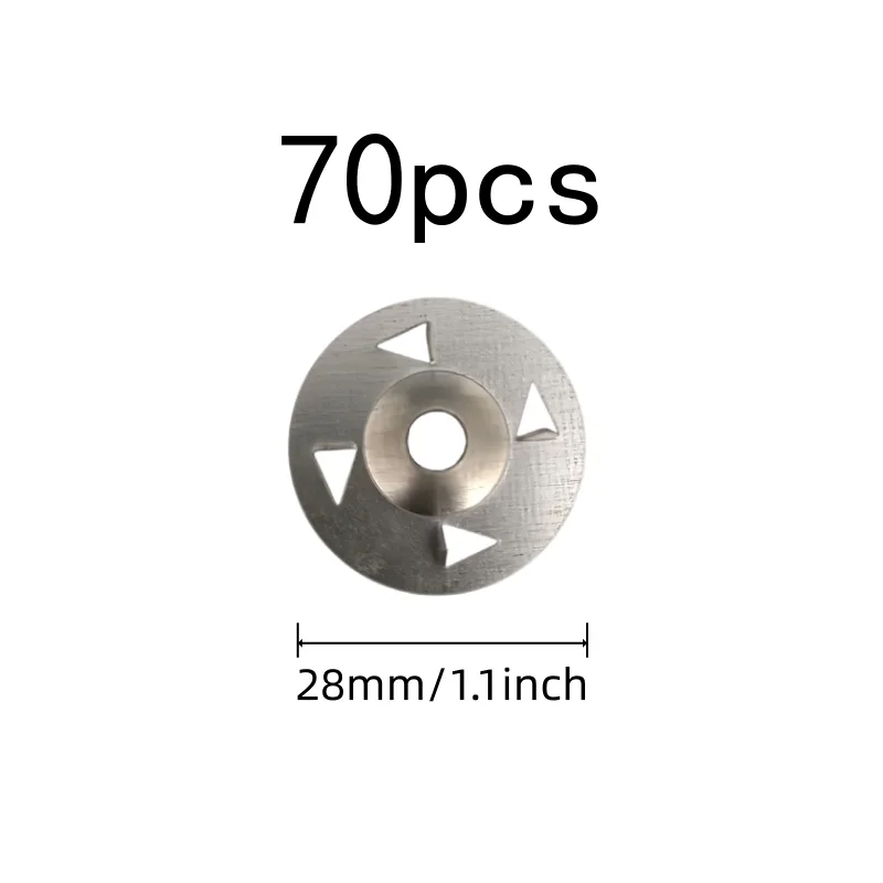 Flat Stable Base 28mm Floor Tile Fixing Washers 70 pcs, perfect for Home Decoration, Pre-Drilled Center Hole