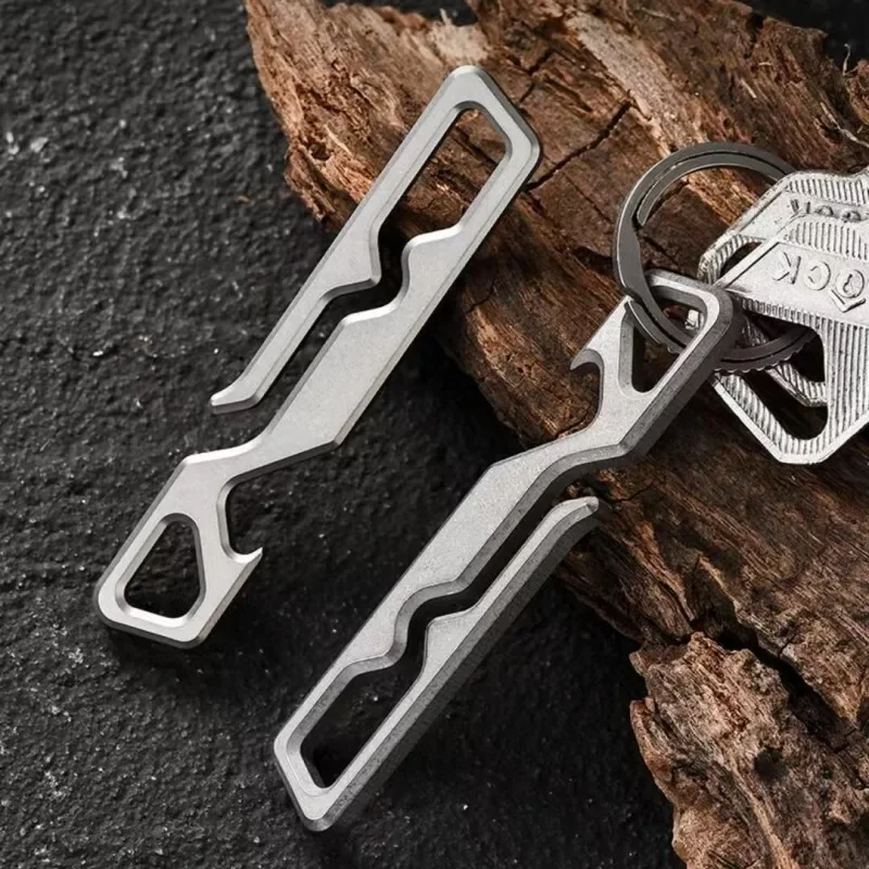 FEGVE Titanium Belt Loop Keychain Clip Key Holder Belt Clip Carabiner Bottle Opener