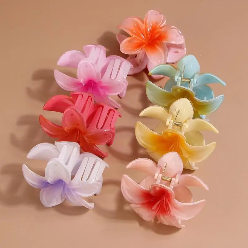 Pinza de garra de flores hawaianas, pinzas de acrílico para el cabello, horquillas dulces para la playa, accesorios para el cabello