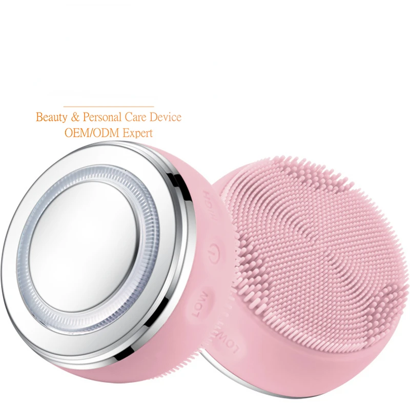 

Mini Electric Silicone Face Cleaning Brush Spa Ultrasonic Face Scrubber Massager Sonic Vibrating Facial Cleansing Brush