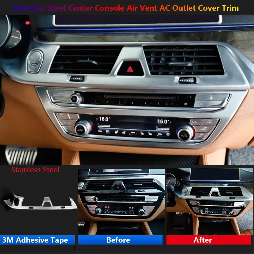 

Trim For BMW 5 Series G30 G38 2018-2022 Interior Protector Cover Accessories Car Center Console Panel Air Vent AC Frame Sticker
