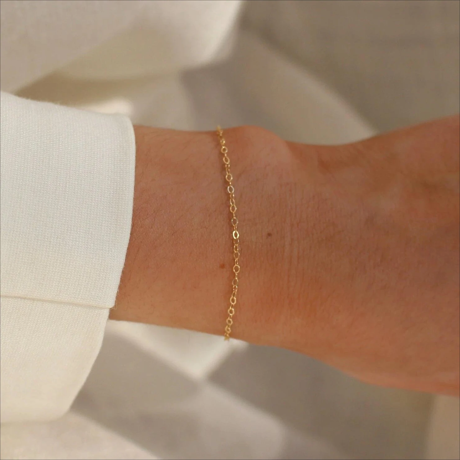 14k Gold Filled Cable Chain Bracelet Minimalist Custom Bracelet Handmade Waterproof Jewelry Gift for Women