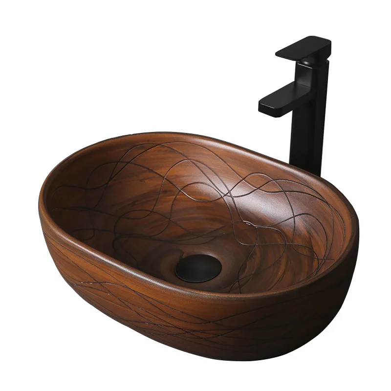 

Retro countertop basin hand washing household European creative face washing ceramic art bathroom basin washbasin