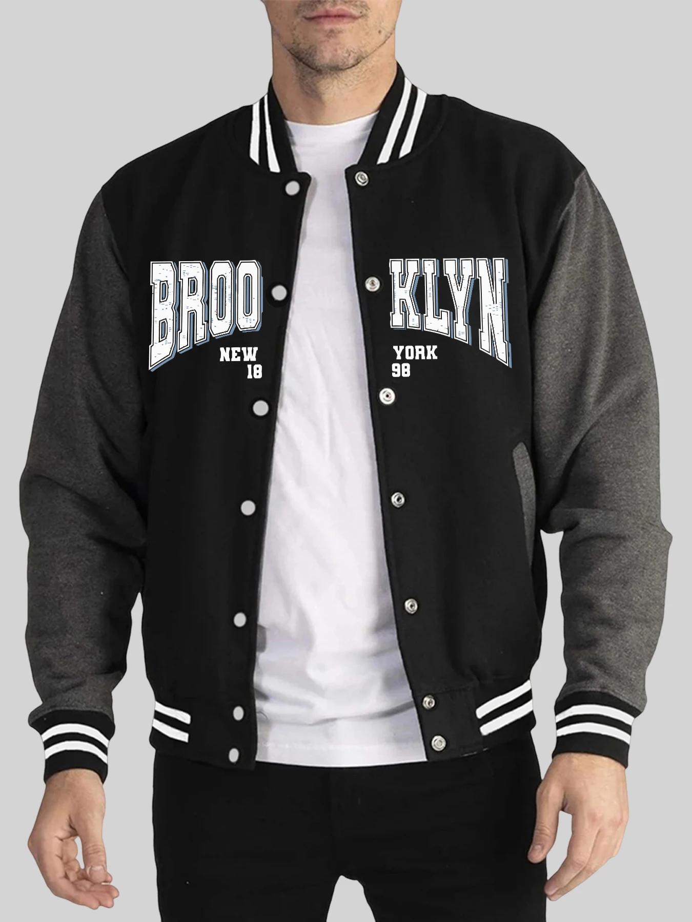 

Brooklyn 1848, мужские куртки с буквенным принтом New York, удобное пальто High Street, повседневная осенняя уличная одежда, базовые универсальные бейсбольные майки
