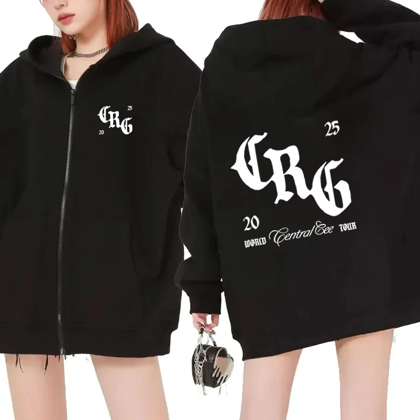 

Tour 2025 Rapper Central Cee Zipper Hoodies CAN'T RUSH GREATNESS World Unisex Zip Up Coats Printed Men Women Fleece Sweatshirts