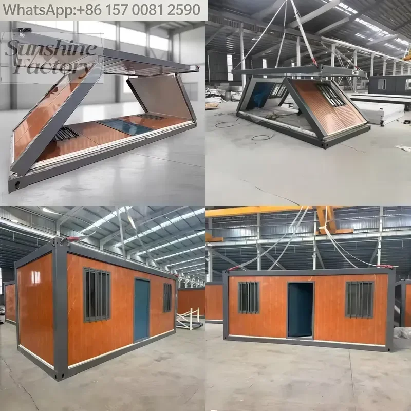20' Folding ContainerHouseContemporary for BedroomWorkshopHome Office Hotel Shop Made Steel Sandwich Panel