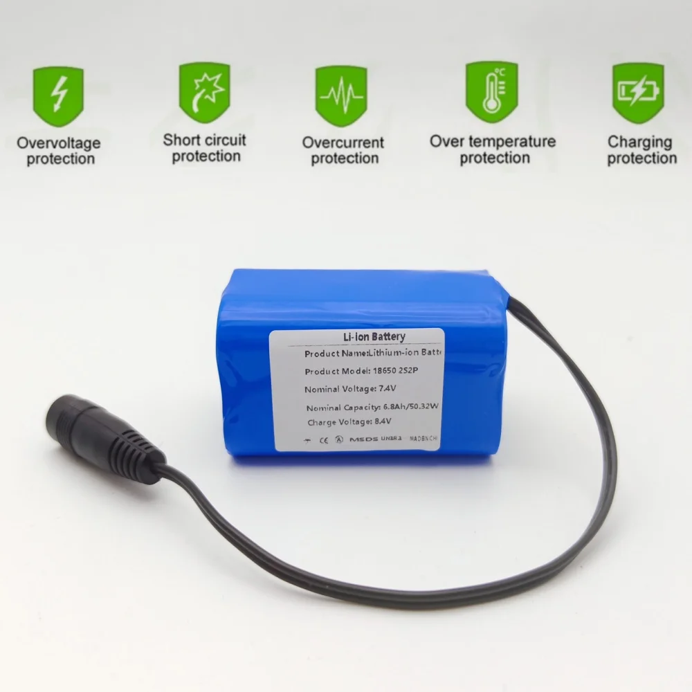 2S2P 7.4 فولت 6800 مللي أمبير بطارية ليثيوم أيون للتحكم عن بعد/RC قارب طعم سمك batteryT1882011-5 T888 V007 H18 C18