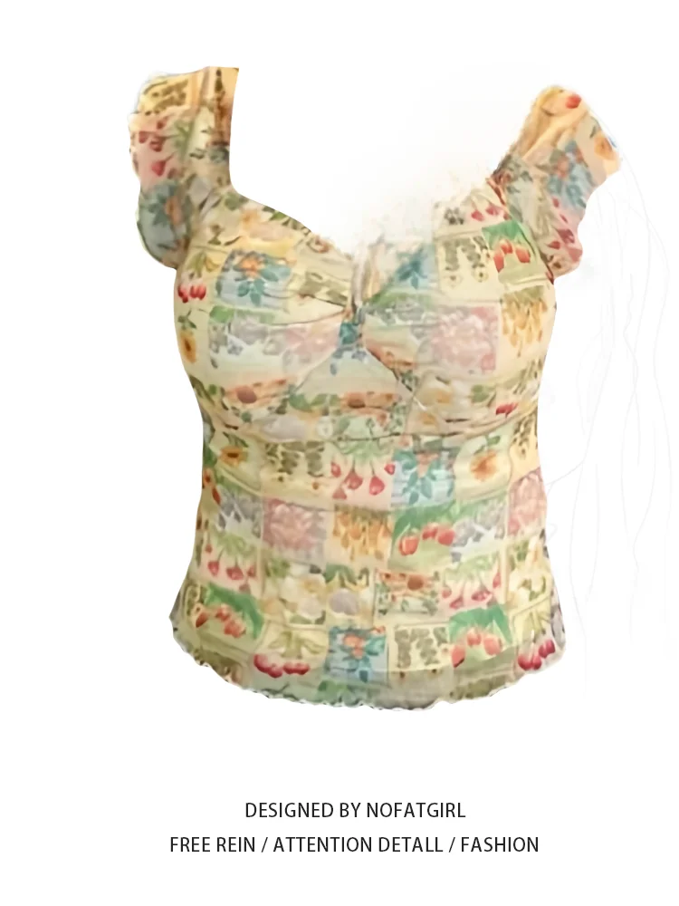 

plus Size Women's Retro Floral ort Sve irt Slimming Design Summer New Sle High Waist Long Pants Commute Sle Faio...