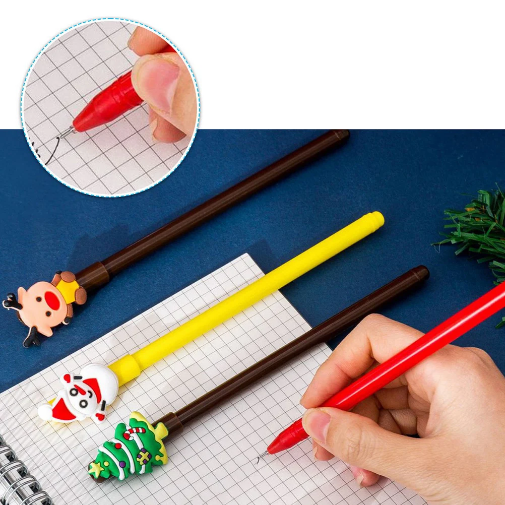 

20 Pcs Christmas Theme Snowman Reindeer Kids Gifts School Office Use Gel Pen Black Color Novelty Gel Pens Writing Tools