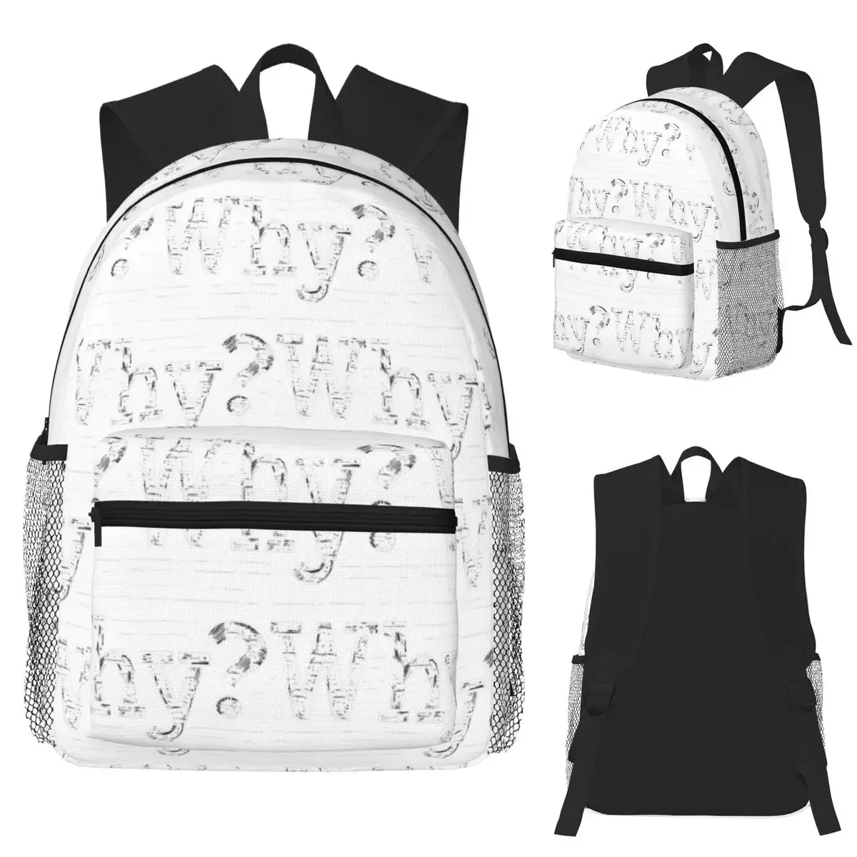 لماذا الحد الأدنى سؤال وجودي تي شيرت حقيبة الظهر Daypack بنين بنات BookBag حقيبة مدرسية حقائب الكتف للرجال والنساء