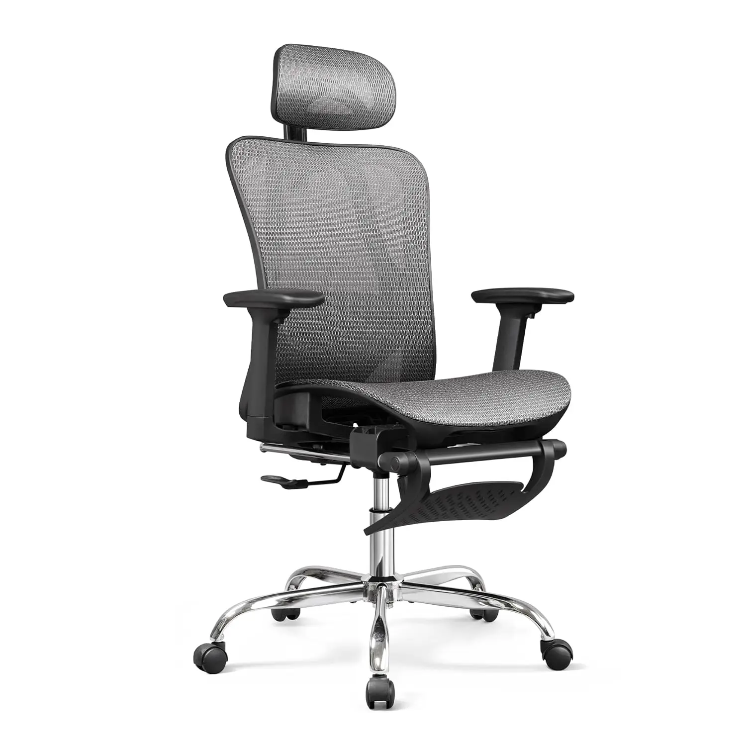 

Ergonomic Mesh Office Desk Chair, Retractable Footrest and Adjustable Lumbar Support, Comfy High Back Reclining, Customized