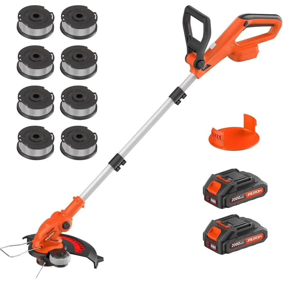 

Electric String Trimmer Cordless with 2x2.0Ah Battery 20V Battery Powered 12inch Lawn Mover Edger Lawn Tool with Charger Powere