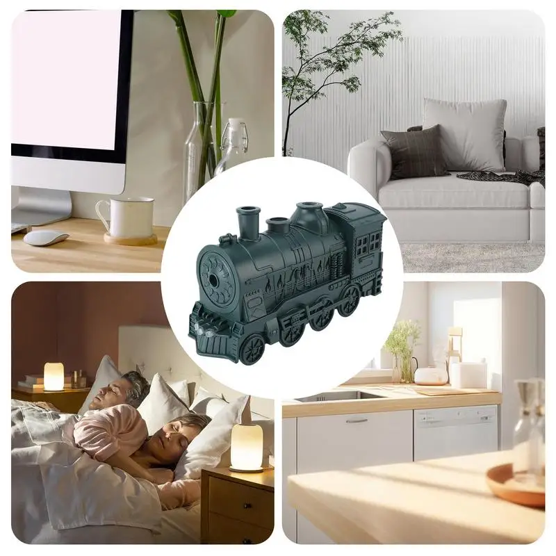 Retro Train Humidifier รถไฟรูปกลิ่น Diffuser รถไฟรูปน้ํามัน Diffuser Quiet Cool Mist สําหรับห้องนอนห้องน้ํารถ