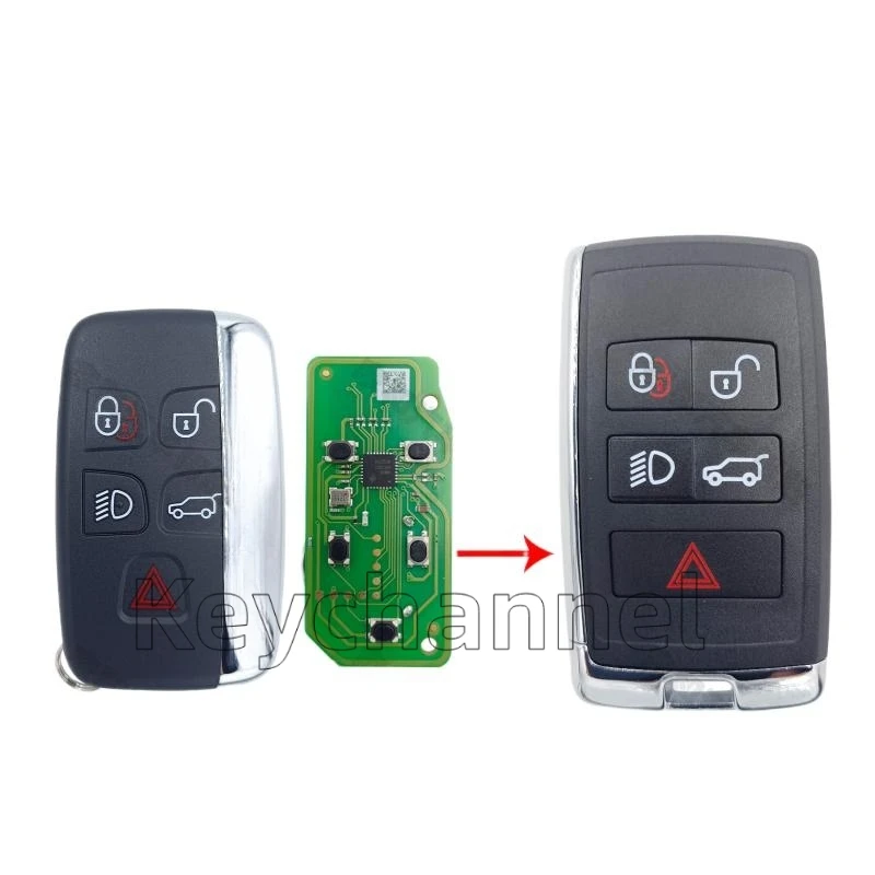 5 Button Car Key Shell Modified Smart Remote Case Keyless Fob Casing for Range Rover Sport Freelander Discovery 4 Evoque Velar