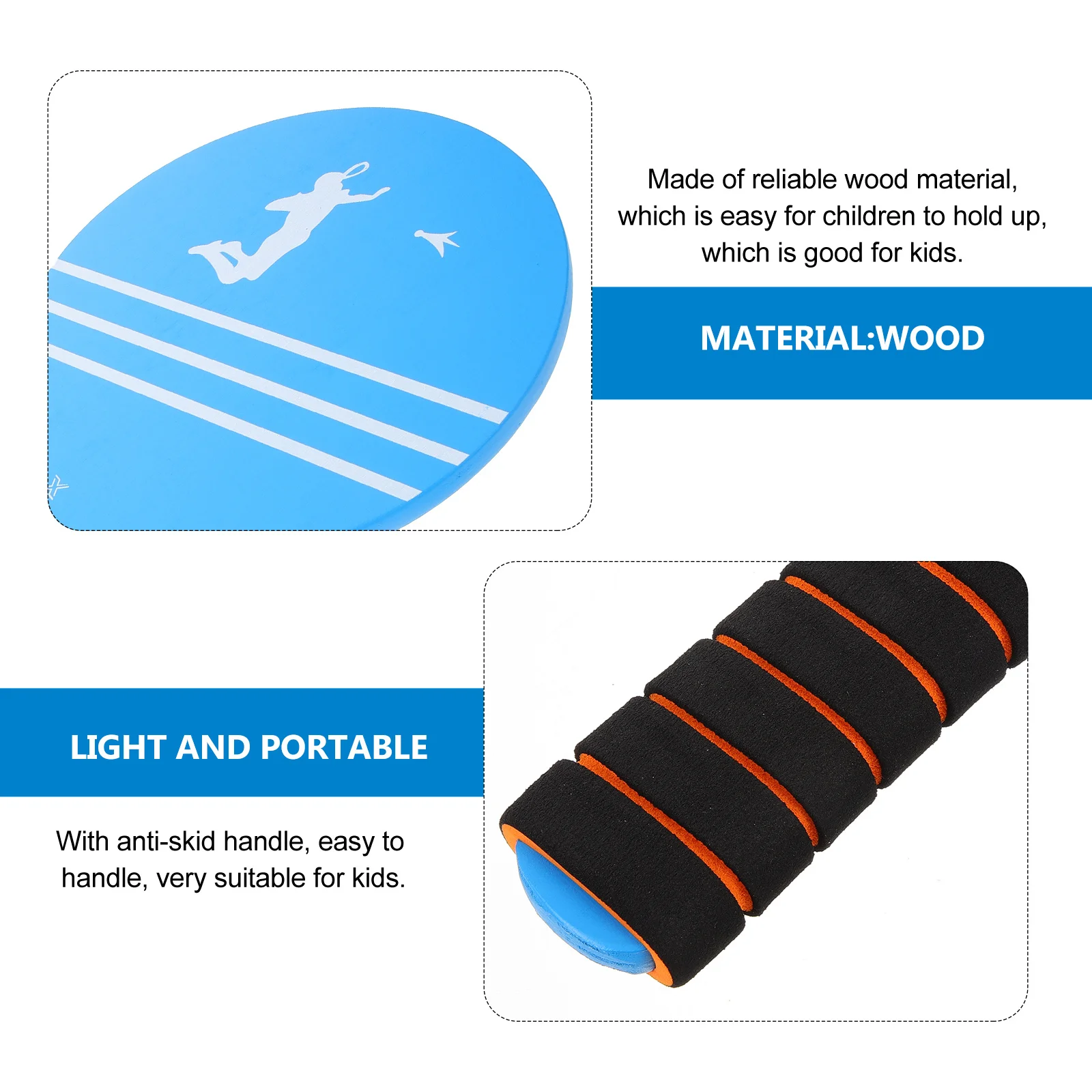 

2Pcs Badminton Rackets Lightweight Wooden Paddles Anti-Skid Handle Kids Sports Outdoor Set Durable Fun Game Ball Rackets