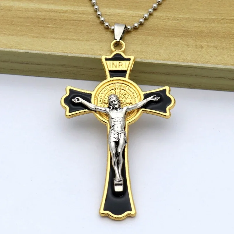 Vintage Holy Jesus for Cross Pendant for Creative Alloy Charm DIY Crafts Decor Supplies for Car for Key Backpack Decor K