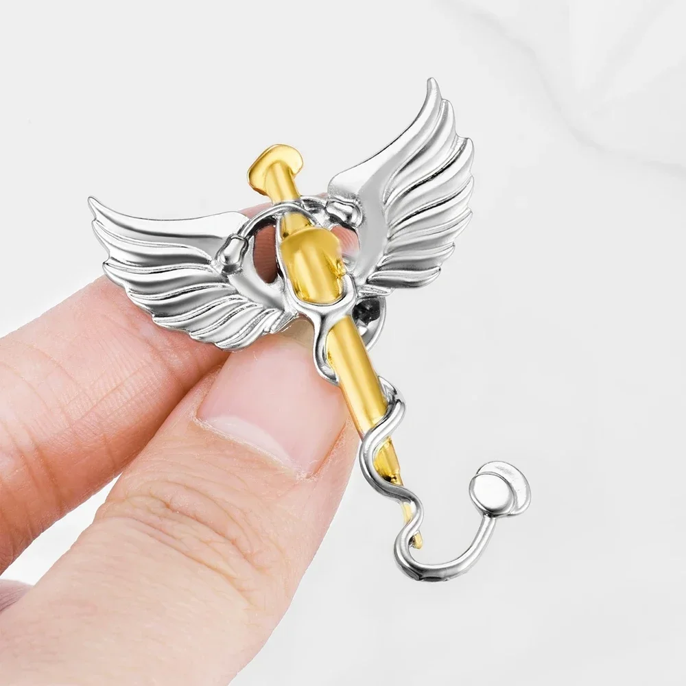 DCARZZ Medical Caduceus Brooch Pins Set  Doctor Nurse Lapel Backpack Badges Medicine Psychology Surgery Jewelry Gifts