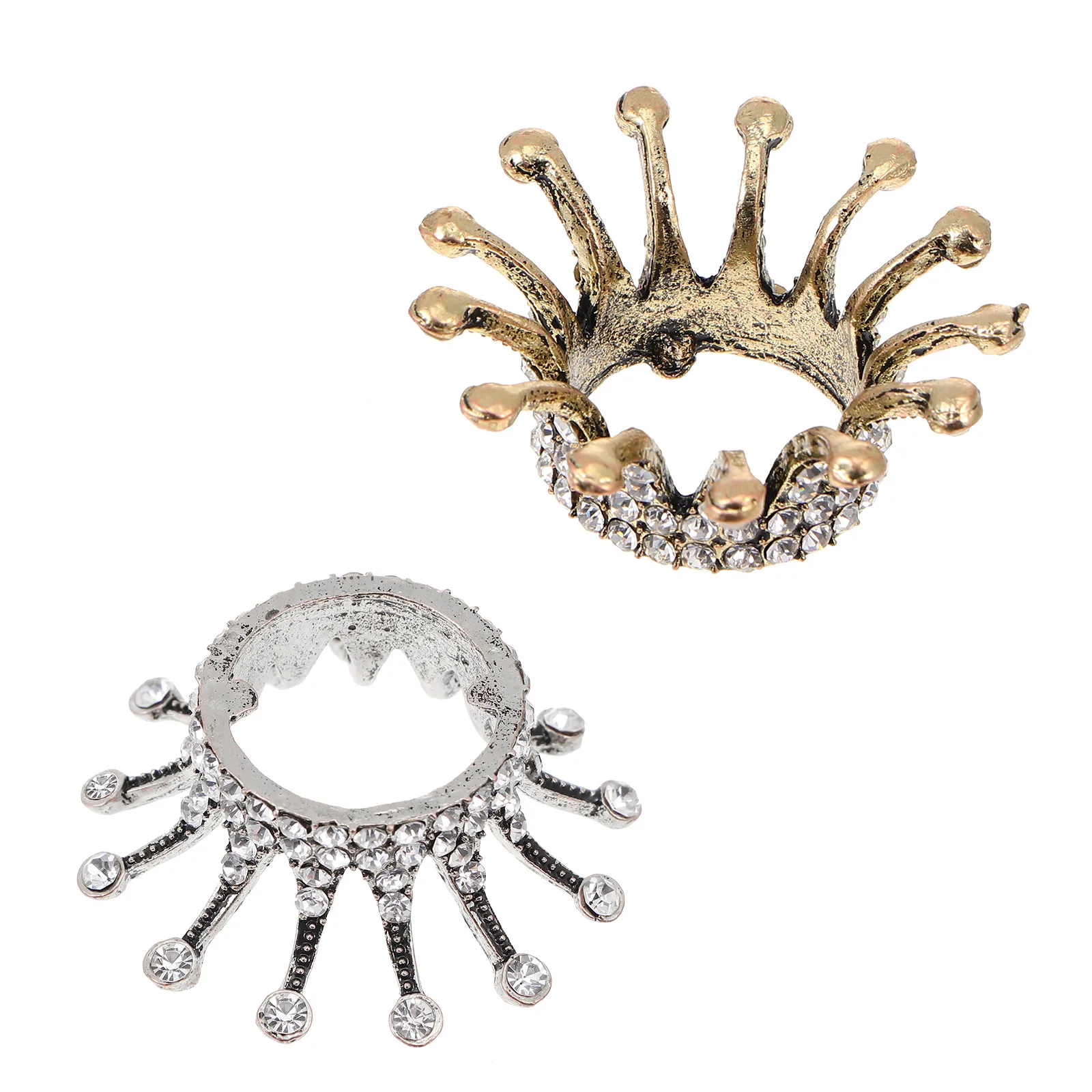 

2pcs Vintage Crown Pen Holder Crystal Glass Nail Art Brush Storage Rack Manicure Tools Color Mixing Plate Nail Beauty