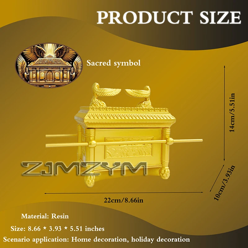 Israel Religious Statue Holy Jewish Testimony Juda Ark of The Covenant Replica Mini El Arcadel Pactode Decoration Christmas Gift