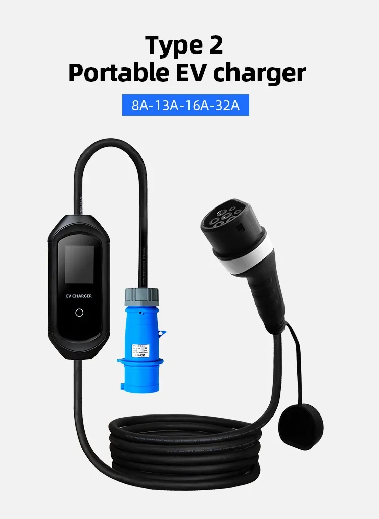 Câble de charge Schuko Plug EV, chargeur EV portable, type 2, voiture électrique, 250V, 16A