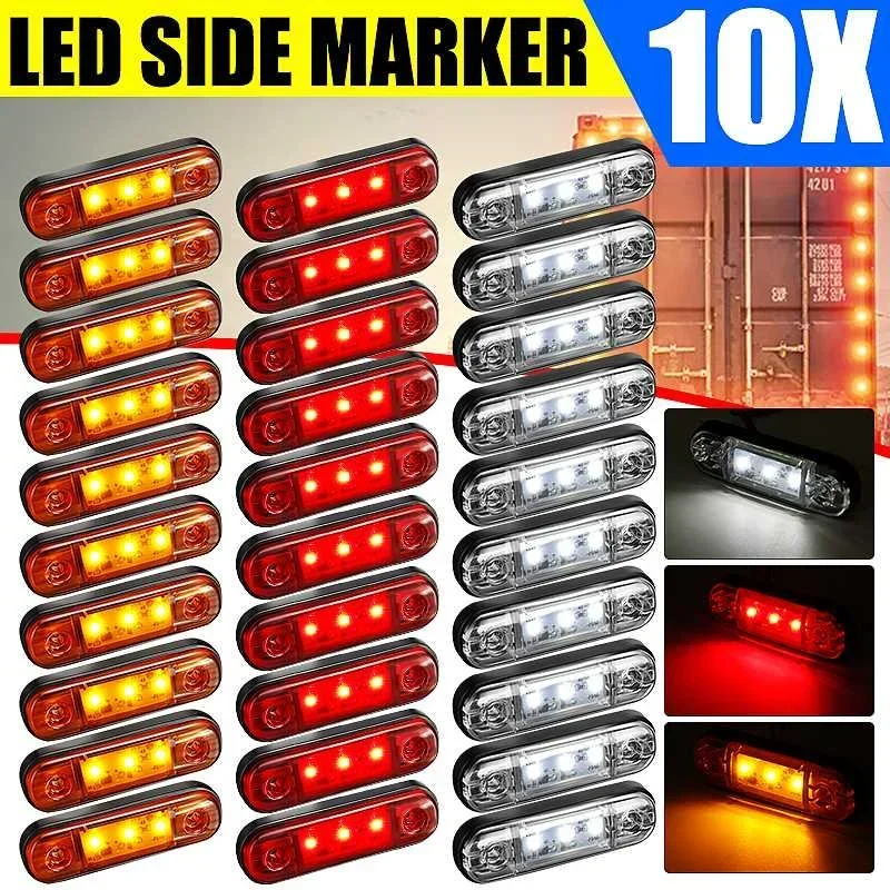 4x/6x/10x 12V 24V LED Car External Side Marker Warning Light Oval Clearance Signal Trailer Truck Lamp Truck Lorry Caravan Bus