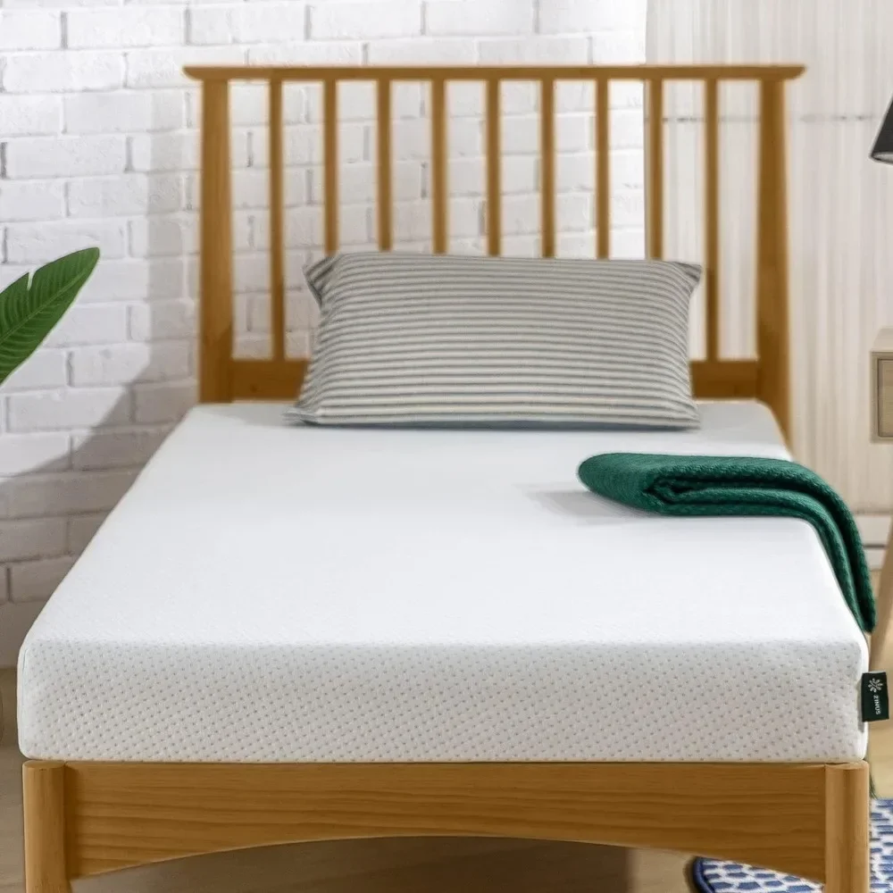 ##For Inch Memory Foam Mattress, Fiberglass Free, Bunk Bed, Trundle Bed, Day Bed Compatible, Narrow Twin, White&