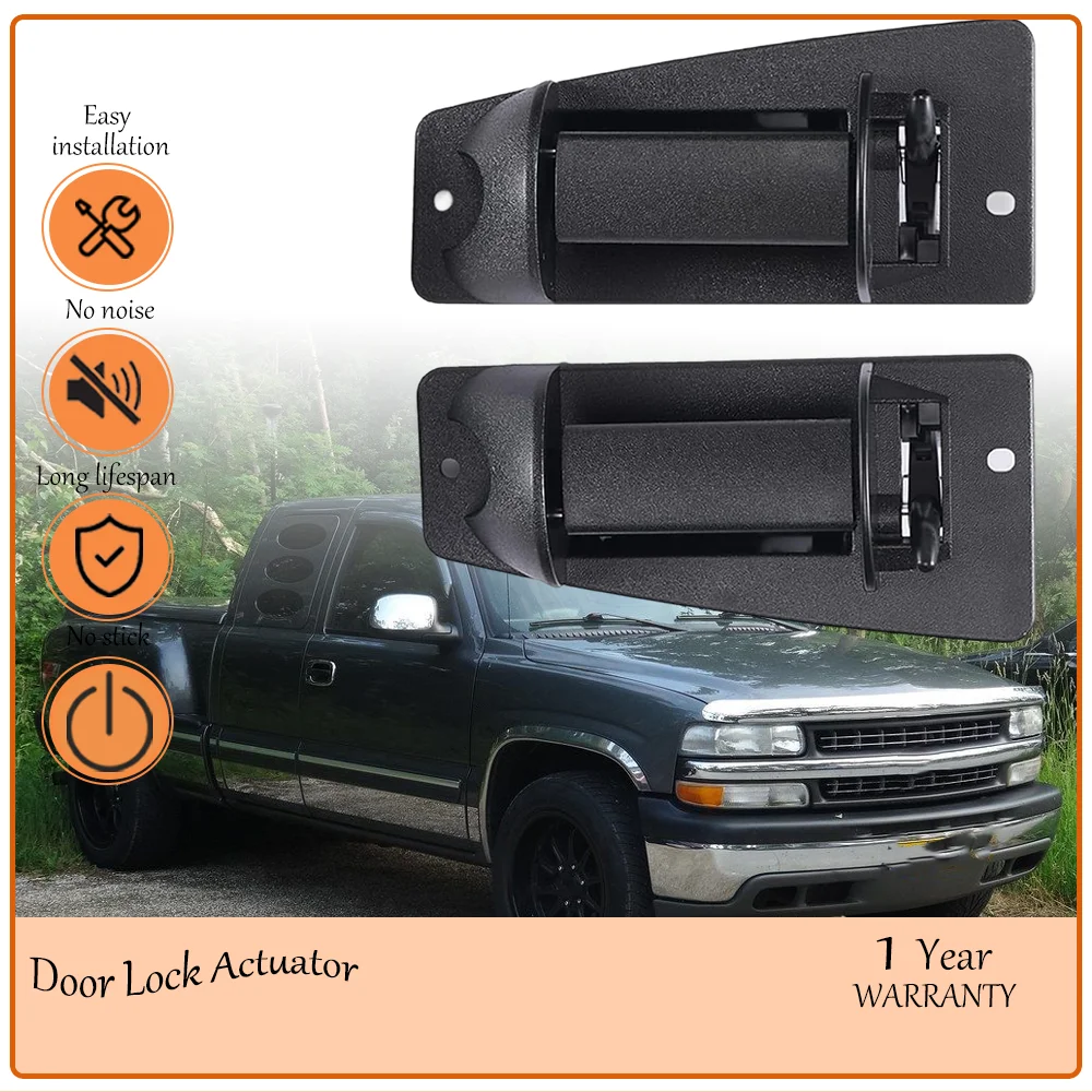 

2-Pack Black Pair Extended Cab Door Handle Compatible With GMC Sierra 1500 2500 3500 Replace oem 15758172,15758171