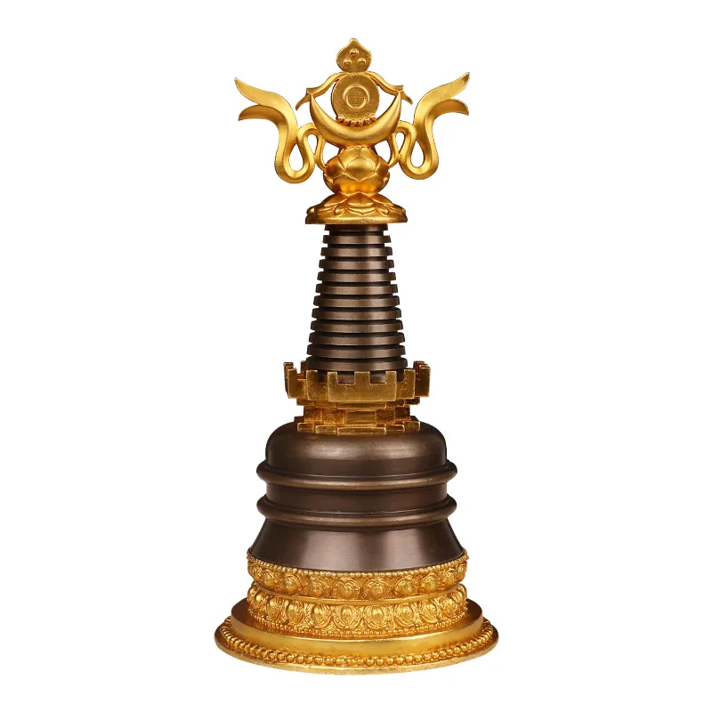 Tower Pure Copper Tibet Bodhi Tower Pagoda Decoration Tibetan Buddhism Tantra Gadang Tower Stupa