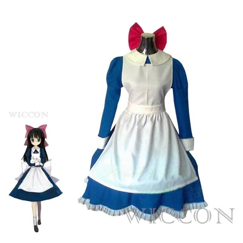 Sky03 аниме «Безумный отец», Aya Drevis, карнавальный костюм, платье с париком, униформа горничной, головной убор с красным бантом, униформа на Хэллоуин, наряд Cus55Hu%