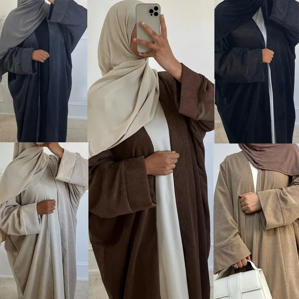

Eid Open Abaya Muslim Women Cardigan Long Maxi Dress Turkey Ramadan Casual Kaftan Kimono Arab Robe Islamic Dubai Abayas Outwear
