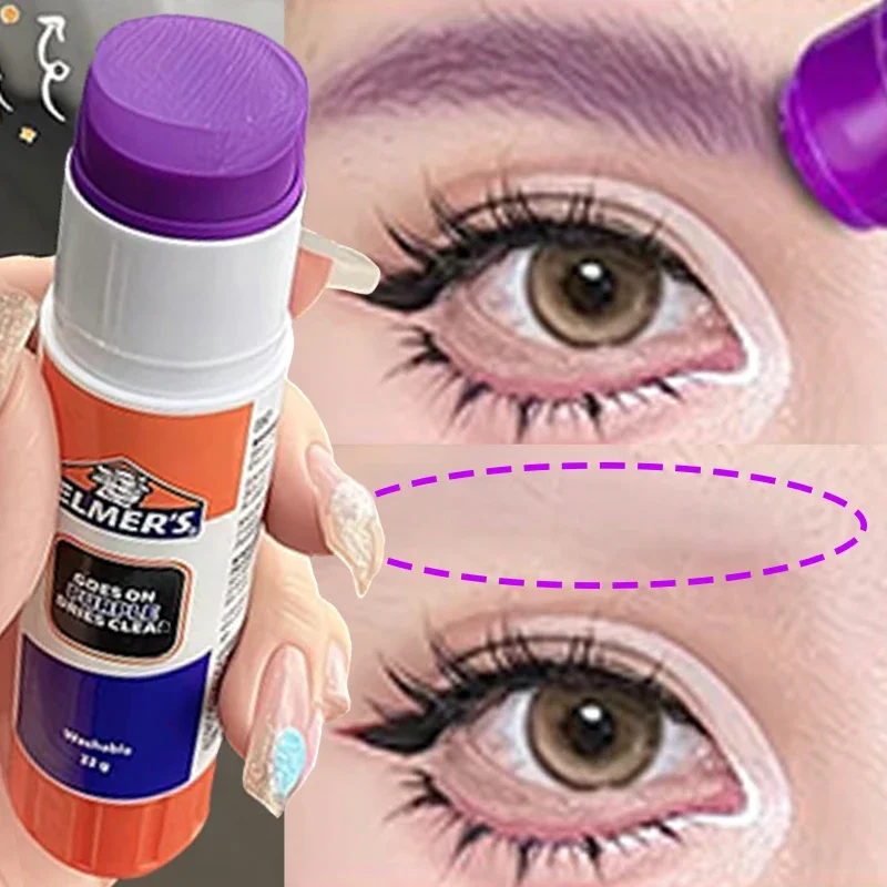 Cola transparente para sobrancelhas que muda de cor, lavável para artesanato, faça você mesmo, cosplay, modelagem de sobrancelhas, escritório, estudo, fornecimento de papelaria