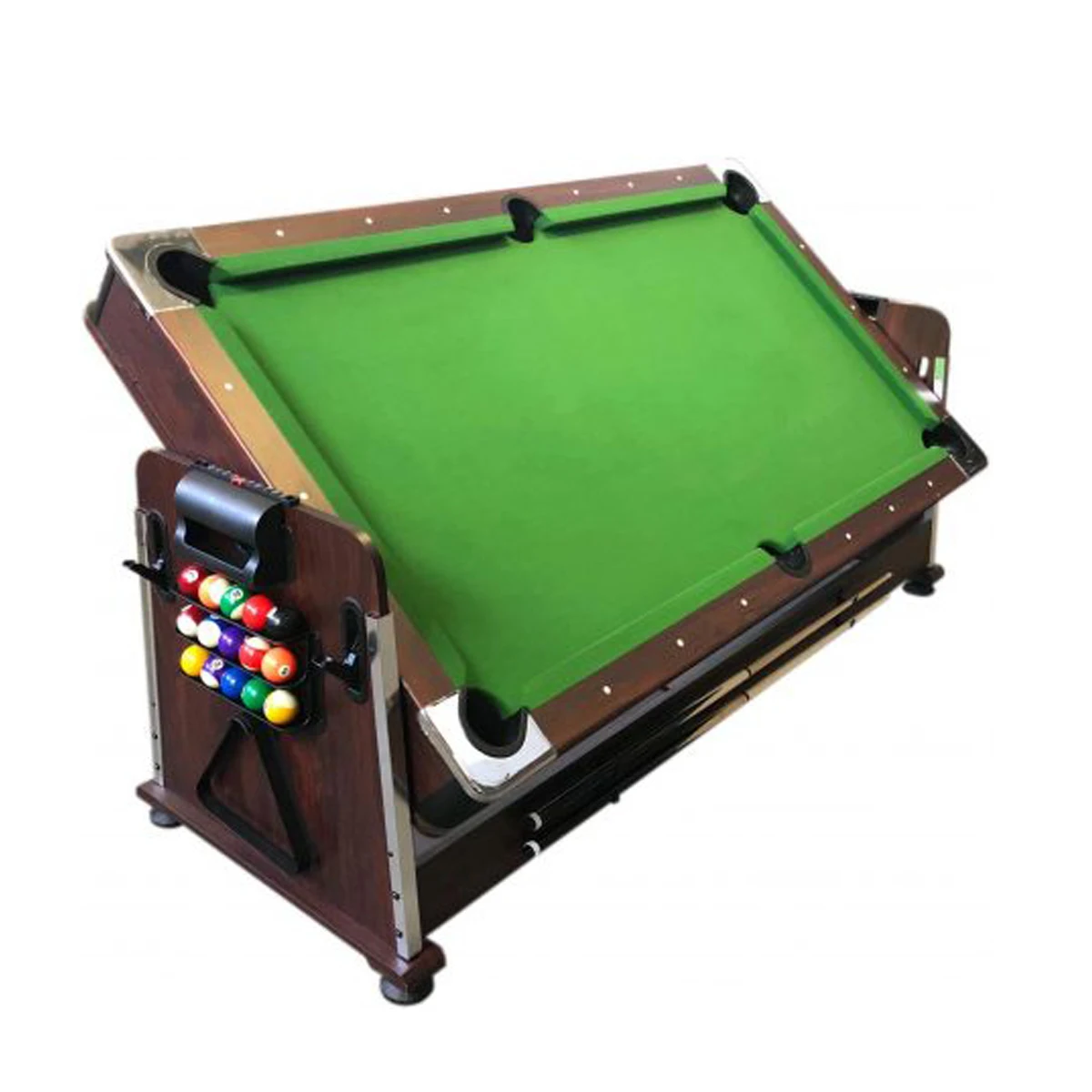 

7ft 4 in 1 Combo Multi Function Game Pool Billiards Table with Pong Air Hockey and Dining Top