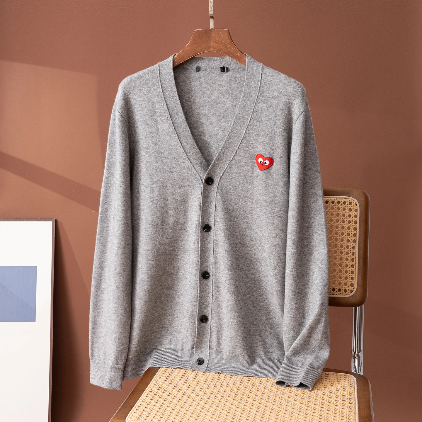 Comfortable Soft Knitted Cardigan Men's Casual Versatile Spring Autumn Sweater Jacket Button up V Neck Long Sleeve Commute